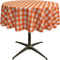 LA Linen Poly Checkered Round Tablecloth, 58-Inch, Orange/White