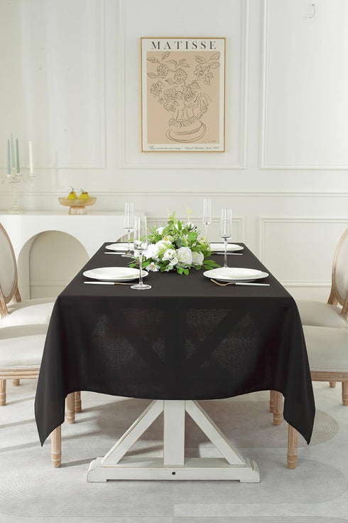Craft And Party Rectangle Tablecloth, 60 x 102 Inch Black Washable Polyester