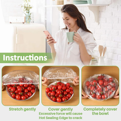 100 Bowl Covers for Bread Proofing, Large Plastic Wrap for Sourdough Baking, Reusable Plate Covers