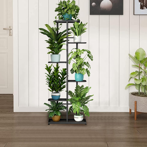 6 7 (6 7 LINZINAR Plant Stand Indoor Outdoor Metal Tier Potted Multiple Flower Pot Holder Shelf Planter Display