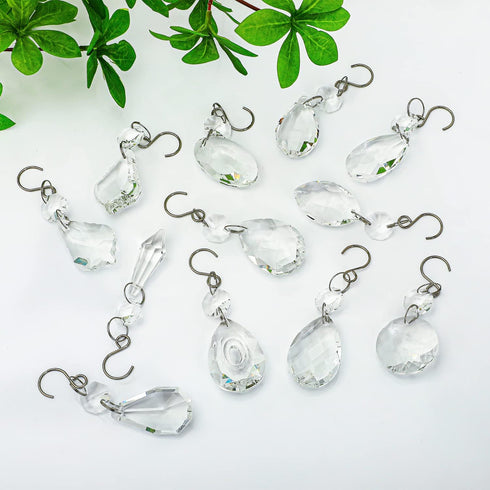 Decor(Clear,12pcs) kanpura Crystal Chandelier Prisms,Crystal Sun Catcher Kit,Rainbow Hanging Crystals Suncatcher