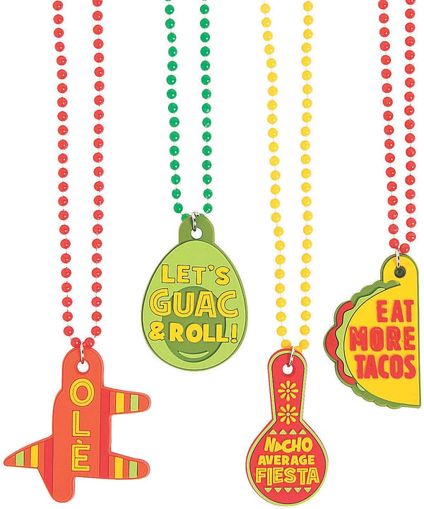 Fun Express Fiesta Beads with Sayings for Cinco de Mayo, 24 Pieces, Taco Bar Party Supplies