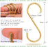 12-Pack 3.95" Brass S Hooks for Hanging - Heavy-Duty S-Shaped Hook for Coffee Cups Mug Coat Clothes Storage Hangers