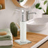 13 Inch Silver Crystal Standing Paper Towel Roll Holder, Square Base Standing Paper Towel Stand with Sparkly Crystal