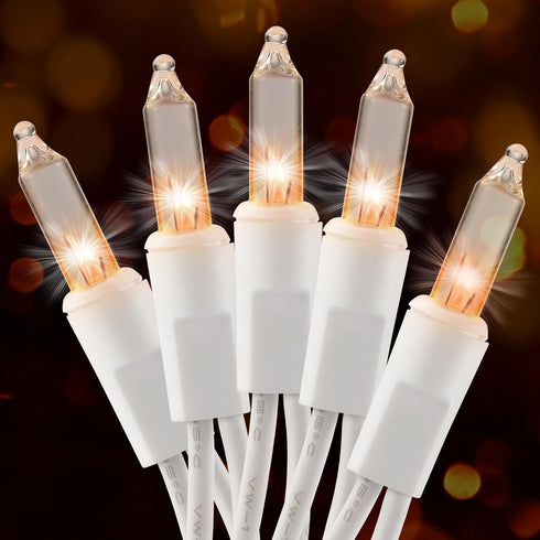 Brillarlights Christmas Lights Clear White 50 Count, 13ft Incandescent Mini String Lights Plug
