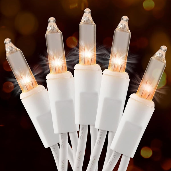 Brillarlights Christmas Lights Clear White 50 Count, 13ft Incandescent Mini String Lights Plug