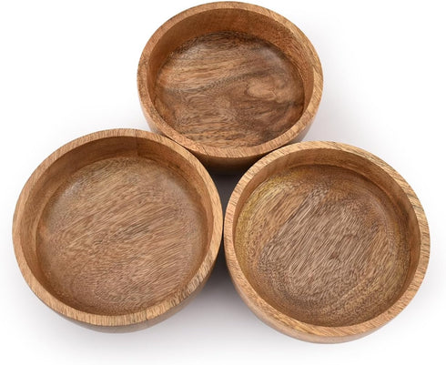 Mango Wood Round Bowl, Perfect for Nuts, Candy, Appetizer, Snacks, Looks Beautiful in Your Kitchen Setting (5" x 5")