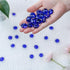 CYS EXCEL Cobalt Blue Glass Gemstone Beads - 1 LB Flat Marble Beads, Aquarium Decor, Approx. 85-100 PCS