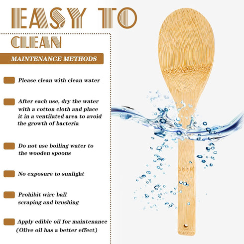 Wooden Spoons for Cooking, Nonstick Kitchen Wooden Spoons Utensils, 2-Piece Set