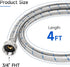 JUWO 4 FT Washing Machine Hoses, 3/4" FHT Stainless Steel Washer Hoses, For Short-Distance Water Supply in Small Residences, Red & Blue (2-Pack)