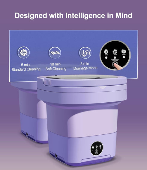 Mini Washing Machine 11L, Portable Washer with 3 Modes for Deep Cleaning Underwear, Baby Clothes, Travel