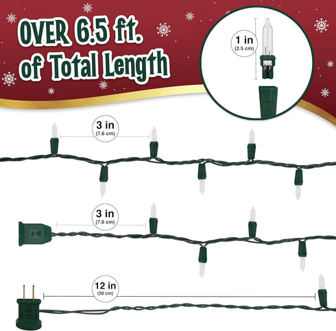 stargo 6.3 35 Bulbs 6.6 Clear Warm White Christmas Tree Lights - ft String of Incandescent Mini Multifunctional
