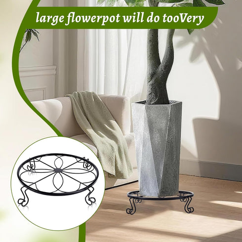 Aivkoif 1/2/4 Pack 10/12 Inch (10IN2PCS) Heavy Duty Iron Plant Stands - Rustproof Metal Flower Pot Holder for Indoor