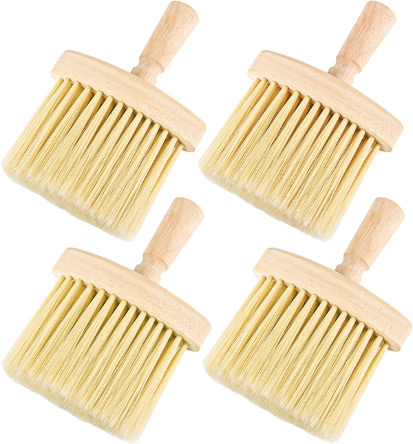 4pcs Wooden Window Groove Cleaning Brushes with Soft Bristles and Wood Handle for Dust Removal in Home, Keyboard, and