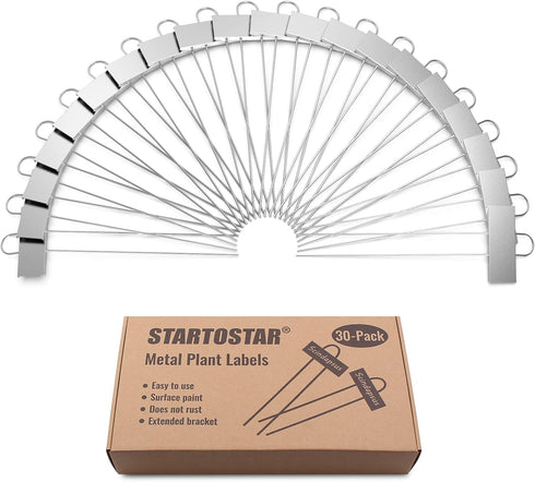 30-Pack 10.6'', 3.5''X 1.2'' STARTOSTAR Metal Plant Labels Weatherproof Garden Markers,Height Label Area Reusable