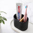 rejomiik Thick Resin Toothbrush Holders Bamboo Tooth Brushing Holder for Bathroom Countertop, Tooth Brush Storage Organizer Stand for Holds Toiletries and Beauty Accessories, Toothpaste, Razor, Black by rejomiik