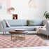 64ft Btargot Light Pink Checkered Area Rug for Living Room, Princess Prince Castle Modern Abstract Checkerboard Throw