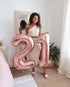 40 Inch Rose Gold Number Balloons, Giant Jumbo 12 or 21 Foil Mylar Helium Balloons for Birthday Anniversary Party
