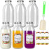 9 oz Glass Milk Bottles with Lids, 6 Pack Reusable Juice Bottle,