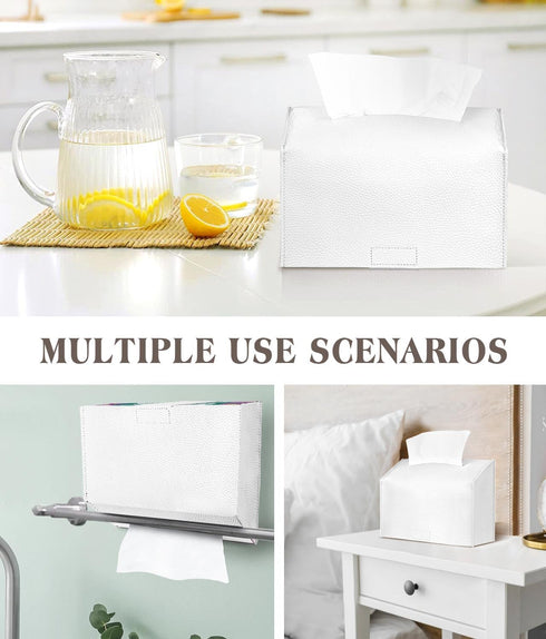 Livelab Paper Towels Cover Compatible with Kleenex Disposable Paper Hand Towels, PU Leather Tissue Box Holder Dispenser