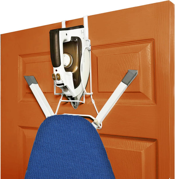 Over The Door Iron Board Caddy - Storage Organizer for Iron and Ironing Board, Fits Y Leg Ironing Board