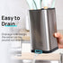 Kitchen Utensil Holder for Countertop Organizer, Stainless Steel Storage Caddy for Flatware, Medium Silvery