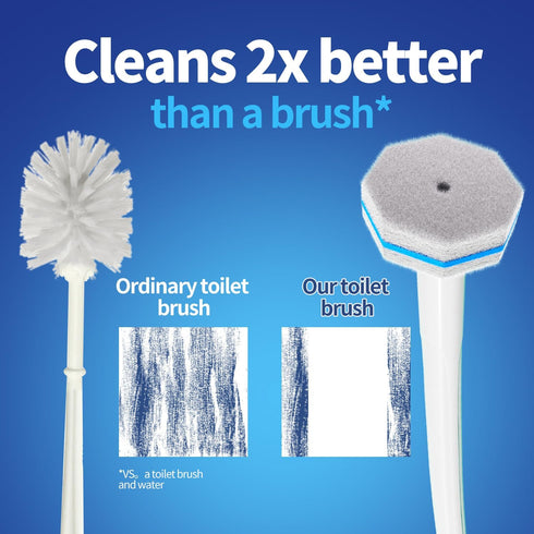 Disposable Toilet Brush Cleaning System with 50 Replacement Brush Heads, Wall Mounted Toilet Wand Kit for Bathroom