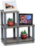 2-Tier 3-Cube Furinno TURN-N-TUBE Storage Shelves, Ladder Shape Book Shelf with Open Frame Design, Corner Shelf