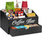 Coffee Bar Organizer Countertop, Wooden Accessories with Drawer, Coffee Station Organizer for Coffee Pods Holder