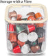 Clear Coffee Pod Holder with Lid, Small Food Storage Organizer Bins for Kitchen, Pantry, and Cabinet Organization