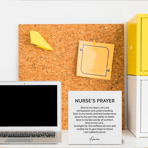SOFEGY 5 5 Inches Nurse's Prayer Decor Nursing Graduation Gift Nurse Decorations Home Office Wood Sign for Desk Table