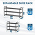 3-Tier Closet, 18"-30.5" LOFTEY Expandable Shoe Rack, Adjustable Metal Shoe Organizer Shelf, Small Shoe Rack