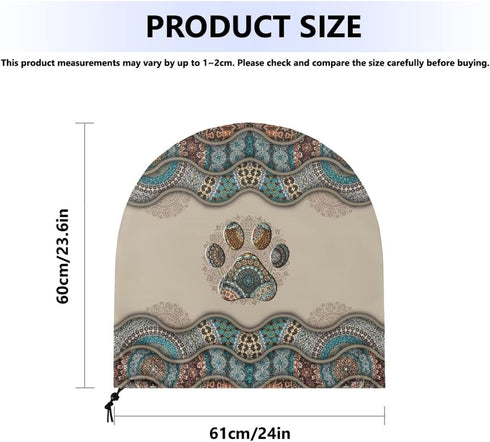 Boho Paw Print Industrial Fan Cover, Waterproof & Dustproof for 24" High Velocity Heavy Duty Drum Fan