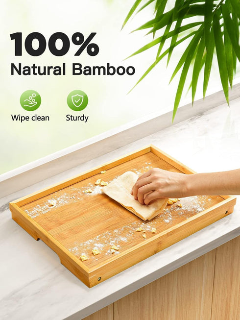 Bamboo Bed Tray Table with Foldable Legs, Breakfast Tray for Sofa, Bed, Eating, Working, Used As Laptop Desk Snack Tray