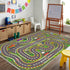 7047 3D Kids Rug, Race Track Playmat Rugs in Kids Carpet with Rubber Backing, Start and Finish line Racing Track