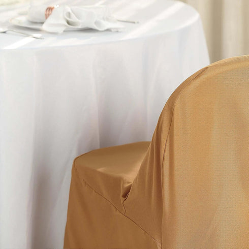 5 Efavormart PCS Gold Linen Polyester Folding Chair Covers for Dining Chairs Party Wedding Banquet Outdoor Event