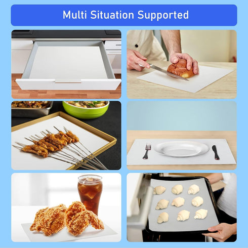 Silicone Baking Mat Roll with 2 Spatulas Set, 12IN x 8FT Non-Slip Pastry Mat, Reusable Oven Liner
