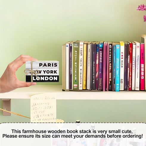 Ycyfckdr (L04) Paris New York London Decorative Books for Living Room Bookshelf Office Coffee Bar - Wooden Farmhouse