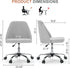 Armless DUMOS Office Chair, Comfy Desk Chair Rolling Vanity Swivel Task Chairs with Wheels, Wide Seating Height