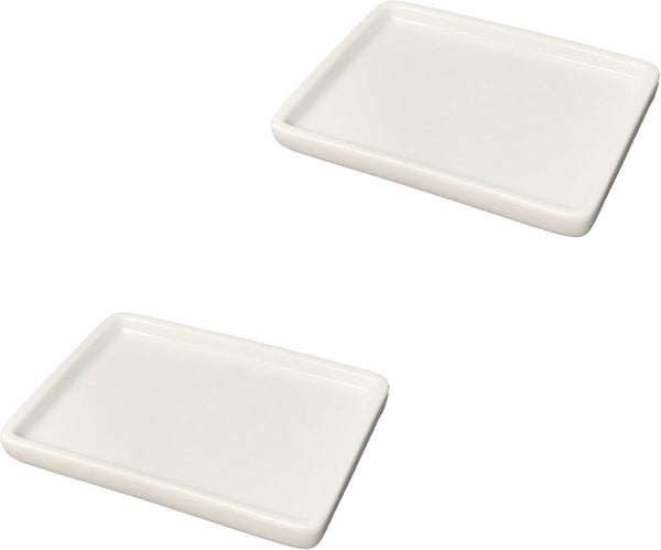 Tetra-Teknica Less is More Series SD-2P Porcelain Soap Dish, Color White, 2 per Pack