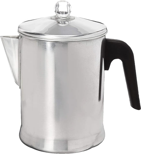 Primula Today Aluminum Stove Top Percolator Maker, Durable 9 Cup Brew Coffee, Silver
