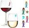 Mermaid Magnetic Wine Charms and Glass Markers Set of 6, Great Gift for Women