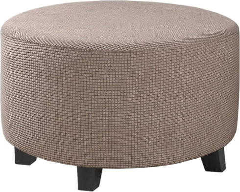 GAMUKAI Stretch Ottoman Slipcover Round Furniture Protector Fits 24"-29" Dia, for Footrests, Storage