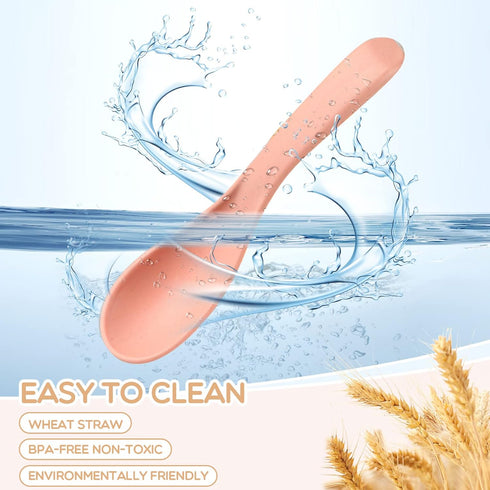 16 Pcs Unbreakable Wheat Straw Spoon Set, 6 Inches Ramen Spoons, Portable Small Spoons for Kids and Adults (8 Colors)