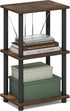 Furinno Turn-N-Tube Storage Shelves, 3-Tier Open Frame Book Shelf, Standing Corner Shelf,