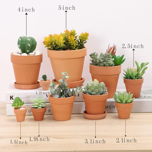 Yishang 1.9 Inch Tiny Terracotta Pots - Pack of 36 Mini Clay Pots with Drainage Holes for Succulent Plants