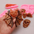 Halloween Fondant Molds, Skull Sheep Head Bat Wings Silicone Molds for Cake Decoration, Set of 5