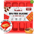 Walfos Silicone Mini Loaf Pan, 12 Cavities Non-stick Bread Brownie Pan for Mini Bread & Cheesecake