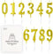 Beanlieve 10-Pieces Numeral Birthday Candles, Glitter Cake Topper Decoration for Birthday, Wedding, Party (Gold)