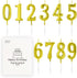 Beanlieve 10-Pieces Numeral Birthday Candles, Glitter Cake Topper Decoration for Birthday, Wedding, Party (Gold)